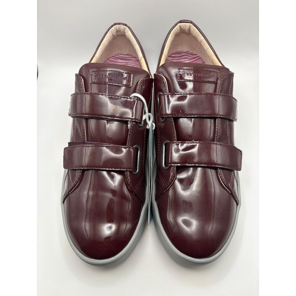 Revitalign Malibu Bella Orthotic Patent Adjustable Strap Sneaker Burgundy 12 NEW